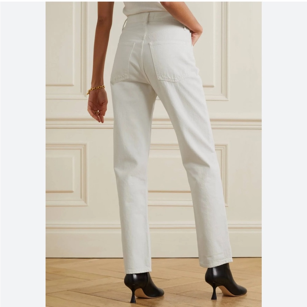 Agolde 90s Pinch Waist High Rise Jeans in Off White/Drum